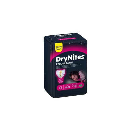 Lány pelenka  csomag DryNites (16db) 3-5 éveseknek, 16-12 kb