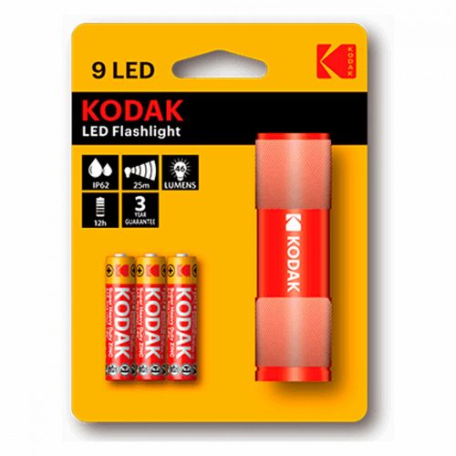 Zseblámpa LED Kodak  9LED Piros