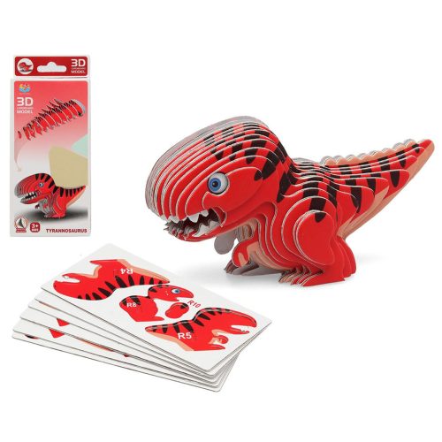3D Puzzle Dino 18 x 8 cm Piros