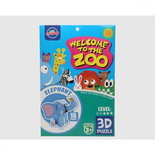 3D Puzzle Zoo 27 x 18 cm 16 Darabok Elefánt