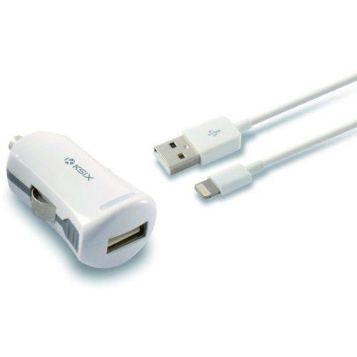 MFi autós töltő + USB Világító Kábel KSIX Apple-compatible 2.4 A