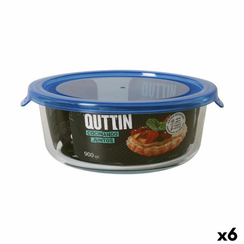 Kerek ebéddoboz fedéllel Quttin   Kék 900 ml (6 egység)