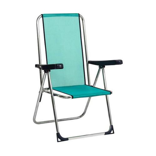 Strand szék Alco Több pozíció Zöld Alumínium 63 x 101 x 65 cm