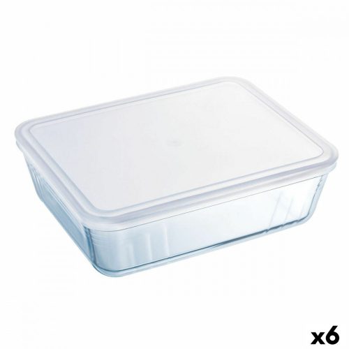 Négyszögletes uzsonnás doboz fedéllel Pyrex Cook & Freeze 19 x 14 x 5 cm 800 ml Átlátszó Szilikon Üveg (6 egység)