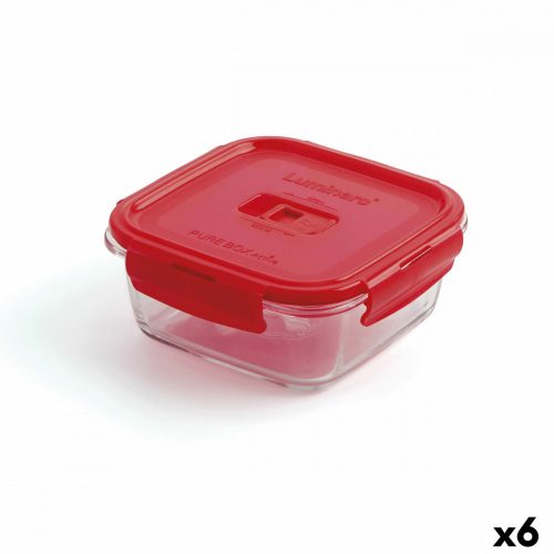 Hermetikus ebéddoboz Luminarc Pure Box 760 ml Piros Üveg (6 egység)