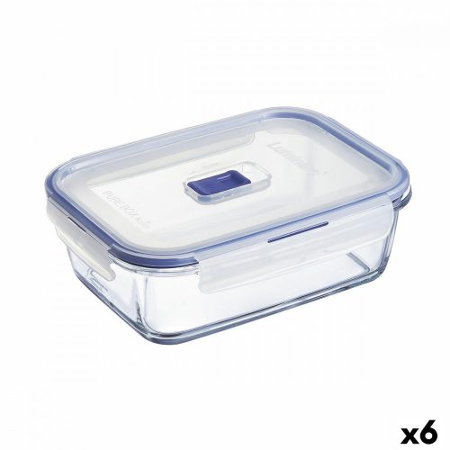 Hermetikus ebéddoboz Luminarc Pure Box Active 19 x 13 cm 1,22 L Kétszínű Üveg (6 egység)