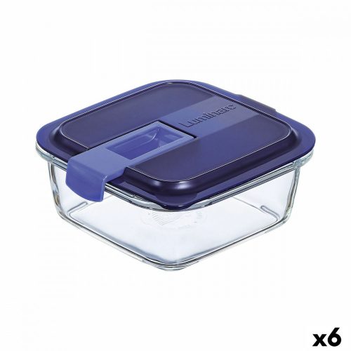 Hermetikus ebéddoboz Luminarc Easy Box Kék Üveg (760 ml) (6 egység)