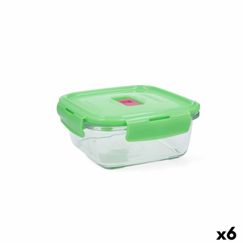 Hermetikus ebéddoboz Luminarc Pure Box Holy Zöld Üveg Négyzetben 760 ml (6 egység)