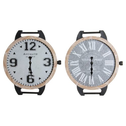 настолен часовник DKD Home Decor RE-180394 Csuklós Fekete Szürke Többszínű Természetes Fém Kristály Vintage 65 x 7 x 74 cm (2 eg