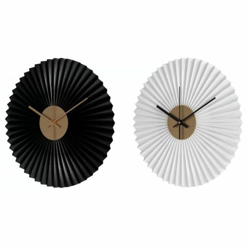 Falióra DKD Home Decor Fehér Fekete Fehér/Fekete Vas Műanyag modern 30 x 4 x 30 cm (2 egység)