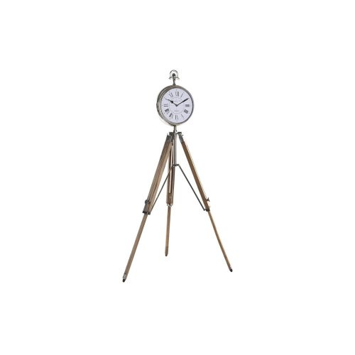 настолен часовник DKD Home Decor 22 x 40 x 80 cm Természetes Ezüst színű Alumínium Tripod Mangófa hagyományos