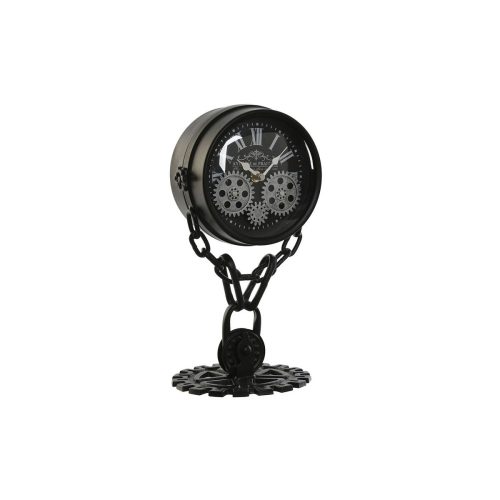 настолен часовник Home ESPRIT Fekete Ezüst színű Fém Kristály 18 x 17 x 33 cm