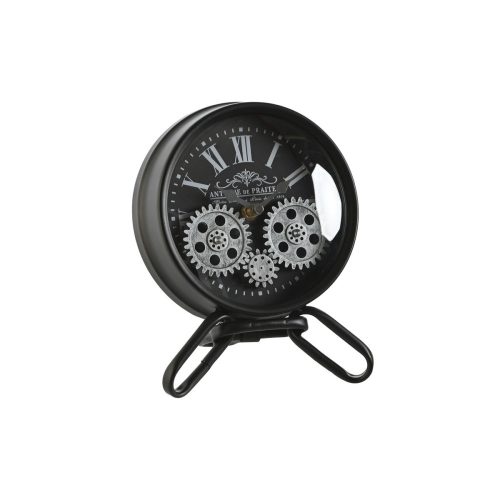 настолен часовник Home ESPRIT Fekete Ezüst színű Fém Kristály 16,5 x 11 x 21 cm