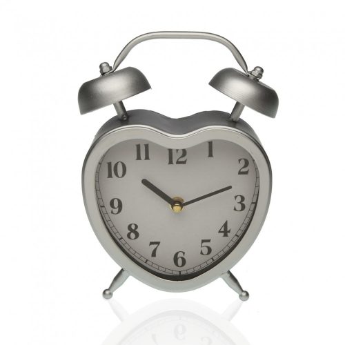 настолен часовник Versa Szív Ezüst színű Fém (21 x 15 x 6 cm)