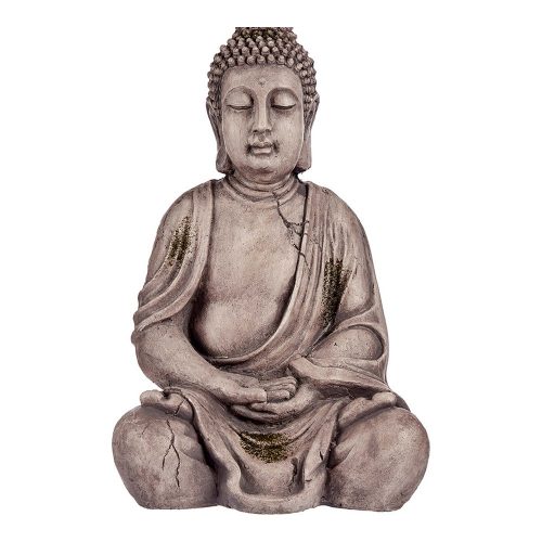 Dekoratív kerti figura Buddha Szürke Polyresin (25 x 50,5 x 32,5 cm)