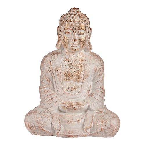 Dekoratív kerti figura Buddha Fehér/Arany Polyresin (25 x 57 x 42,5 cm)