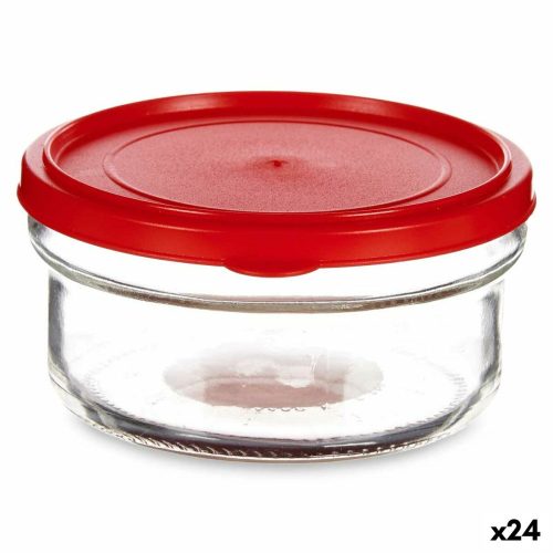 Kerek ebéddoboz fedéllel Piros Műanyag 415 ml 12 x 6 x 12 cm (24 egység)
