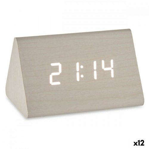 Digitális asztali óra Fehér PVC Fa MDF 11,7 x 7,5 x 8 cm (12 egység)