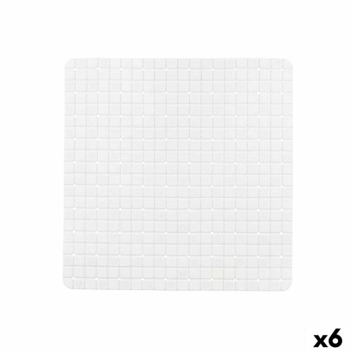 Csúszásmentes tusfürdő Kockás Fehér PVC 50,3 x 50,3 x 0,7 cm (6 egység)