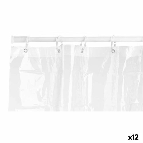 Zuhanyfüggöny 180 x 180 cm Műanyag PEVA Átlátszó (12 egység)