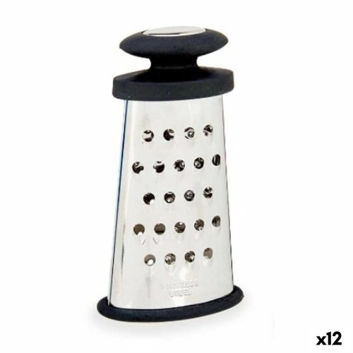 Konyhai reszelő Fekete Ezüst színű Rozsdamentes acél TPR 9 x 15,5 x 4,2 cm (12 egység)