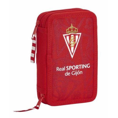 Dupla ceruzatartó Real Sporting de Gijón Piros 12.5 x 19.5 x 4 cm (28 Darabok)