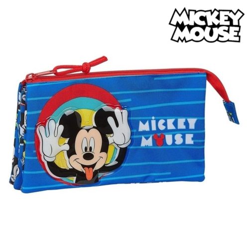 Hármas tolltartó Mickey Mouse Me time Piros Kék 22 x 12 x 3 cm