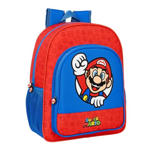 Iskolatáska Super Mario Kék Piros 32 X 38 X 12 cm
