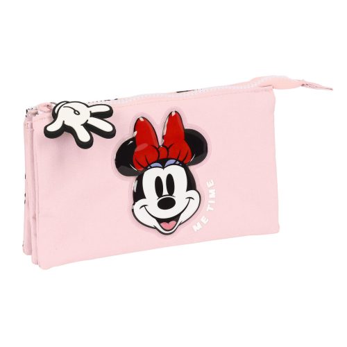 Hármas tolltartó Minnie Mouse Me time Rózsaszín (22 x 12 x 3 cm)