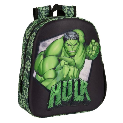3D Gyerek Hátizsák Hulk Fekete Zöld 27 x 33 x 10 cm