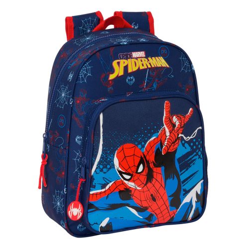 Iskolatáska Spider-Man Neon Tengerészkék 27 x 33 x 10 cm