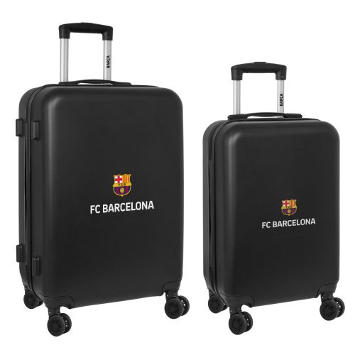 Bőröndkészlet F.C. Barcelona + mediano 24 Bevásárlókocsi Fekete 40 x 63 x 26 cm (2 Darabok)
