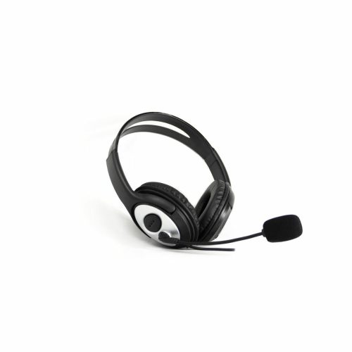 Fejhallgató Mikrofonnal CoolBox COO-AUM-01 Fekete Fekete/Ezüst színű Ezüst színű