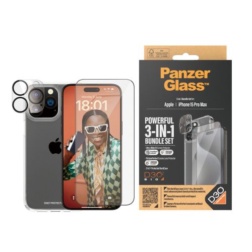 Kijelzővédő Mobiltelefonhoz Panzer Glass B1175+2812 Apple iPhone 15 Pro Max