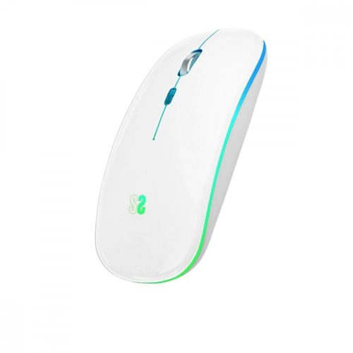 Vezeték Nélküli Bluetooth Egér Subblim Ratón Inalámbrico Bluetooth + RF RGB LED Dual Flat Mouse White