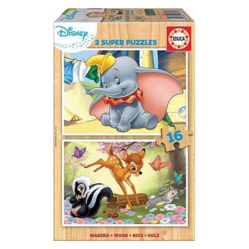 2 kirakós szett Disney Dumbo & Bambi Educa 18079 Fa Gyermek 16 Darabok