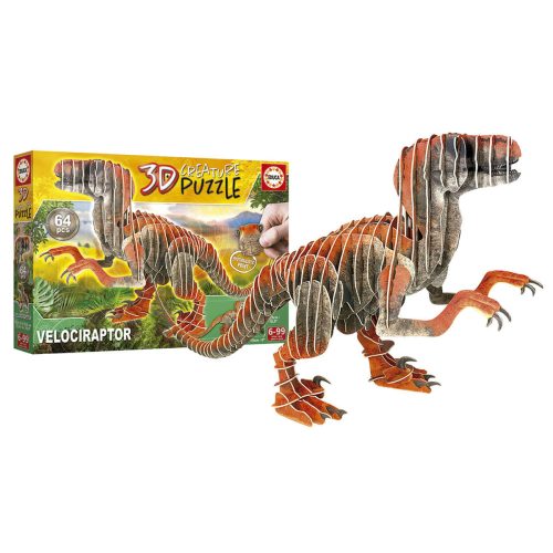 3D Puzzle Educa Velociraptor 58 Darabok 3D