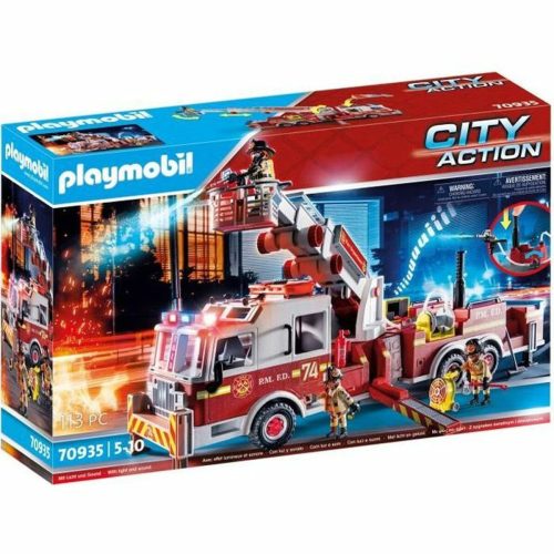 Játék Jármű Szett   Playmobil Fire Truck with Ladder 70935         113 Darabok  
