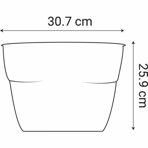 Virágcserép EDA 77,3 x 30,7 x 25,9 cm Antracit Sötét szürke Műanyag Ovális modern