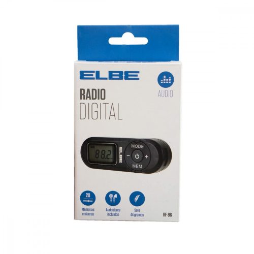 Digitális Hordozható Rádió ELBE RF96 Fekete FM Mini