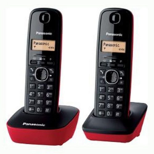 Vezeték Nélküli Telefon Panasonic KXTG1612SPR DECT Piros Borostyán Fekete/Piros Piros/Fekete Negro