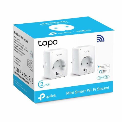Intelligens dugó TP-Link MINI SMART Tapo P100 2900W WiFi Fehér (2 uds)