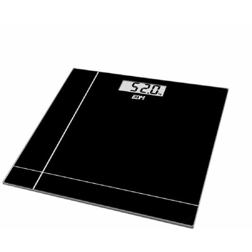 Digitális Fürdőszoba Mérleg EDM Kristály Fekete 180 kg (26 x 26 x 2 cm)
