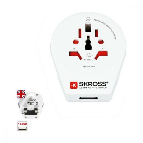 Hálózati Adapter Skross 1500267 Egyesült Királyság Nemzetközi 1 x USB