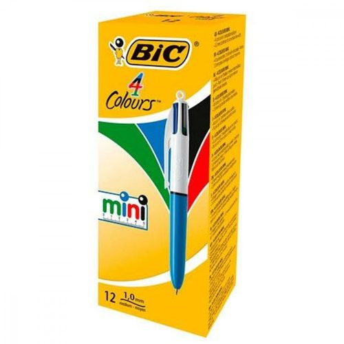 Folyékony tintás toll Bic Mini 4Colours Kék Fehér 0,32 mm (12 Darabok)