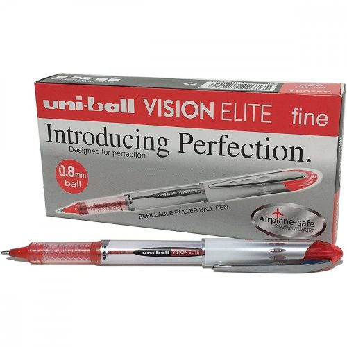 Folyékony tintás toll Uni-Ball Vision Elite UB-200 Piros 0,6 mm (12 Darabok)