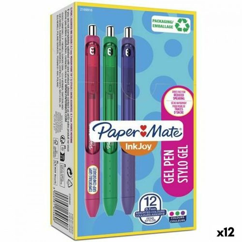 Gél toll Paper Mate Inkjoy TK12 Zöld Lila Rózsaszín 0,7 mm (12 egység)