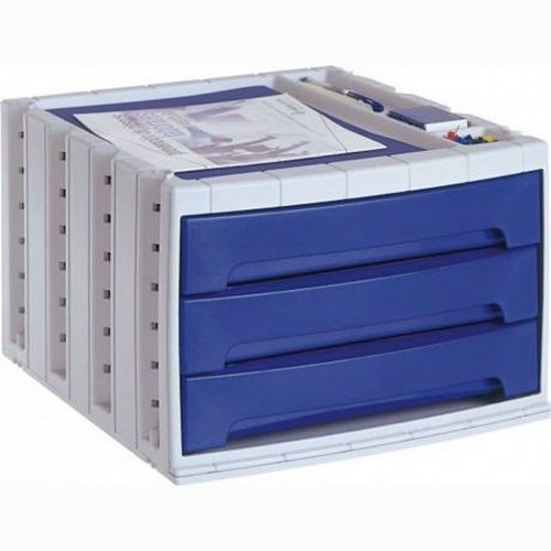 Moduláris irattartó szekrény Archivo 2000 Kék Szürke polisztirén Műanyag 34 x 30,5 x 21,5 cm