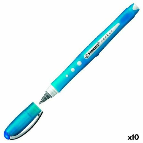 Folyékony tintás toll Stabilo Roller Worker Kék 0,5 mm (10 egység)