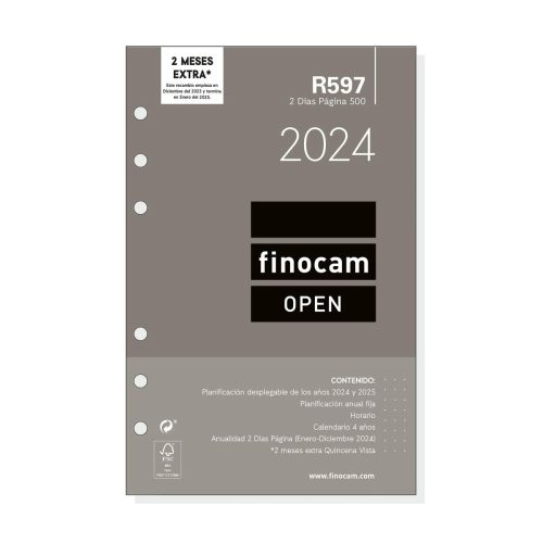 A napirend pótlása Finocam Open R597 2024 Fehér 11,7 x 18,1 cm